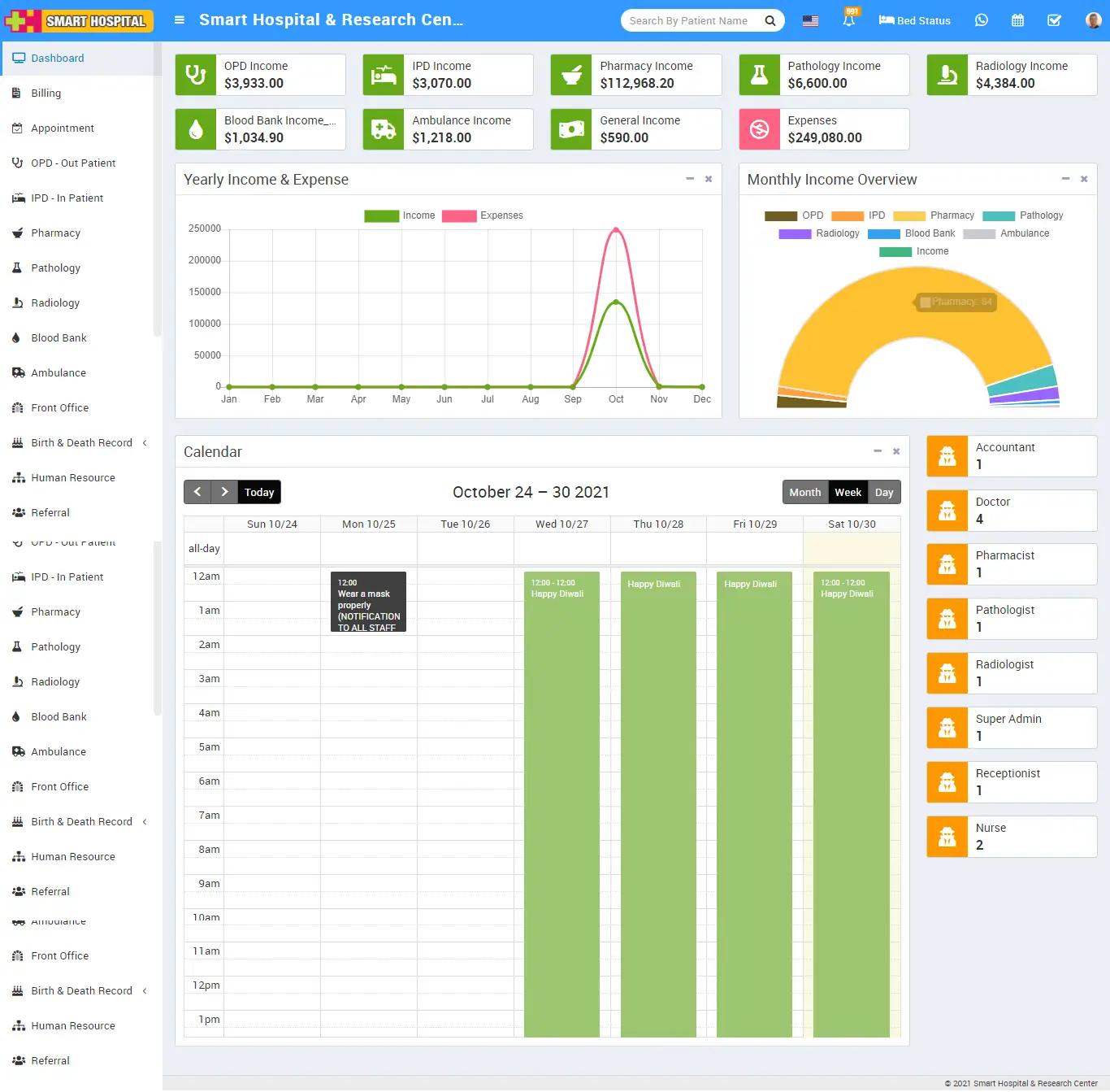 Screenshot of Smart Hospital : Hospital Management System — Hospital Management System